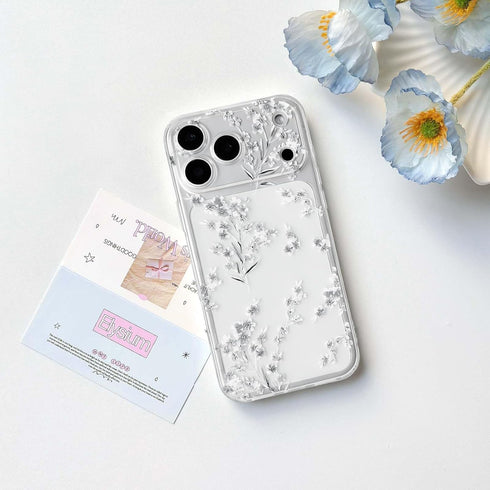 NITITOP 17 Compatible for iPhone Pro Case Cute Clear Flower Floral Artistic Design for Women Girls Stylish Slim Soft
