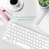 Wired USB Keyboard, Comfortable Quiet Chocolate Keys, Durable Ultra-Slim QWERTY Layout for PC, Windows 11/10/8/7 - White