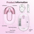 FOPATO 2.4G, 1200 Travel Mouse, Pink Wireless Mouse, Dual Mode Bluetooth & Rechargeable Silent Portable Mouse, Cute