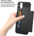 Vofolen Wallet Case for iPhone 12 5G, Black, Credit Card Holder Slot Sliding Back Pocket, Anti-Scratch Dual Layer