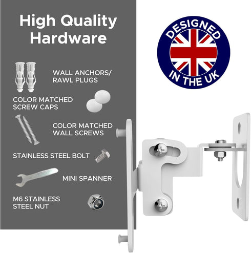 Play 3 Wall Mount White, Compatible with Sonos Play:3, Adjustable Swivel & Tilt Mechanism