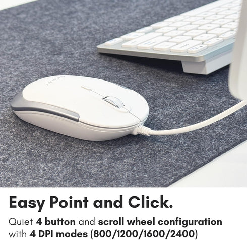 Macally USB Wired Keyboard and Mouse Combo for Mac & PC, Compact Small Keyboard for MacBook Pro/Air