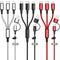 Multi Charging Cable 3Pack-6ft, Multi USB Cable Braided 6 in 1 Multiple Phone Charger Cable Universal USB A/C Charging