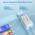 QIONMAR USB Wall Charger, 10-Ports Power Hub Strip, Smart Plug Charging Dock Compatible with iPhone 15, Galaxy S