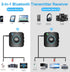 Bluetooth Transmitter Receiver, LAICOMEIN 2-in-1 V5.0 Bluetooth Adapter, Wireless Transmitter for TV PC MP3 Gym Airplane, Bluetooth Receiver for Speakers Headphones (Black+Blue)