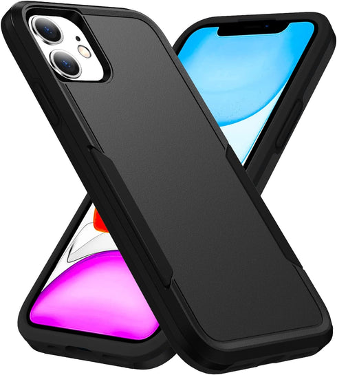 Heavy Duty iPhone 11 Case - Shockproof Dropproof Dustproof Anti-Scratch Phone Cover in Black