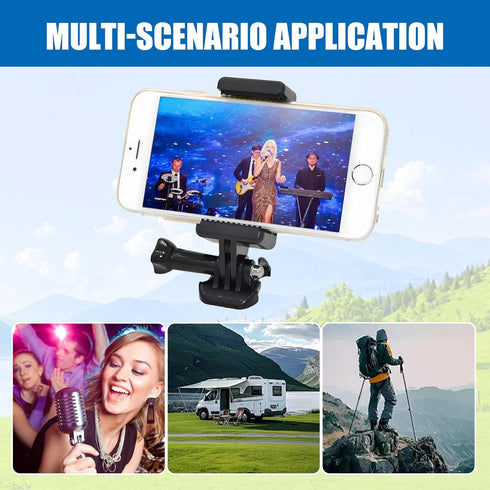 2 Pack Universal Smartphone Holder with GoPro Style Mount for Any Phone, Compatible with iPhone, Samsung, Google
