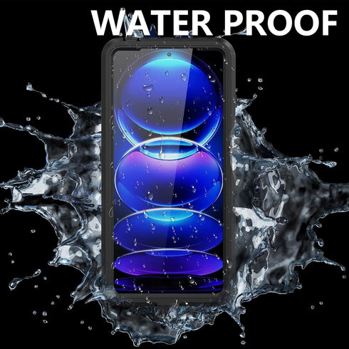 for Xiaomi Redmi Note 12 Pro IP68 Waterproof Case, Full-Body Sealed Slim Shockproof Dustproof Transparent Cover w/Hand