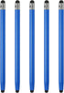 MECCANIXITY 5pcs Stylus Pens for Touch Screens, Dual Rubber Tips Capacitive Universal Tablet Pen - Blue