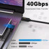 Poyiccot 240W USB C to USB C Cable 2ft, 40Gbps USB C Right Angle Cable, Right Angle USB 4 Cable for Thunderbolt 4 Cable with 8K@60Hz Video, 90 Degree USB C Cable for Phone MacBook Surface Pro