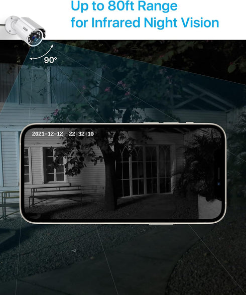 ZOSI 1080P HD 1920TVL Hybrid 4-in-1 CCTV Security Camera - 80ft Night Vision, 2MP Weatherproof Aluminum Bullet