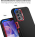 Jiunai Tough Rugged Case for Samsung A23 5G 2022, Shockproof Anti-Dust Dual Layer with Raised Edge - Black Red