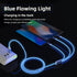 iPhone LED Light Up Flowing Charging Cable, 4Ft Multi 3 in 1 USB Universal Fast Charging Cord for Android/Apple