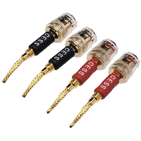 CESS-220 Pin Banana Plug to 4mm Female Banana Jack, 4 Pack, Braided-Type