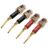 CESS-220 Pin Banana Plug to 4mm Female Banana Jack, 4 Pack, Braided-Type