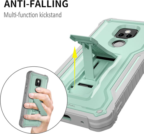 DUOPAL Military Grade Protection Case for Motorola Moto G Play 2021, Shockproof with Tempered Glass Protector,