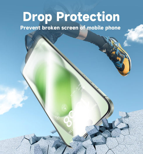 MAGIC JOHN iPhone 15 Plus 6.7" Tempered Glass Screen Protector 2 Pack, Bubble Free, HD Clear, Easy Install, Dynamic