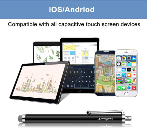 StylusHome 10 Pack Mesh Fiber Tip Stylus Pens for iPad, iPhone, Tablets, Samsung, All Precision Capacitive Devices