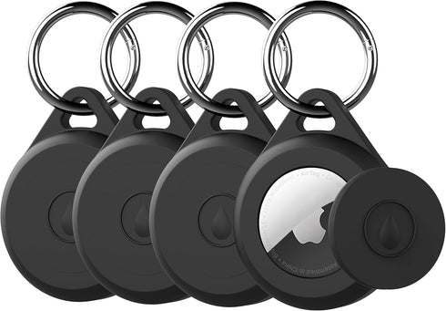 Airtag Keychain Holder Case for Apple Airtag, 4 Pack Waterproof, Shockproof, Anti Scratch Holder for Key, Bag, Pets