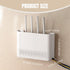 Generic 10x7x2 Inch Wall Mounted WiFi Router Storage Box, White ABS Router Organizer with Ventilation Holes, Cable