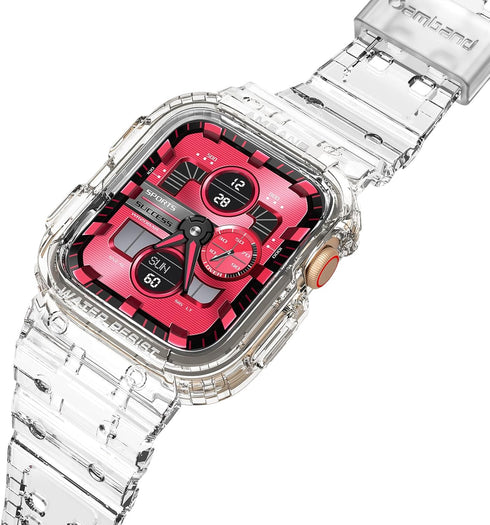amBand Compatible for Apple Watch Band 45mm 44mm 42mm with Bumper Case, Crystal Cute Women Strap
