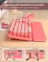 Wireless Keyboard and Mouse Combo, Cute Typewriter Keyboard with Detachable Wrist Rest, Retro Round Keycaps