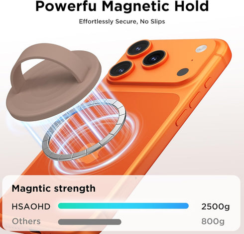 HSAOHD 17/16/15/14/13/12 Magnetic Phone Grip Ring, Compatible with MagSafe, Upgraded Liquid Silicone for Secure