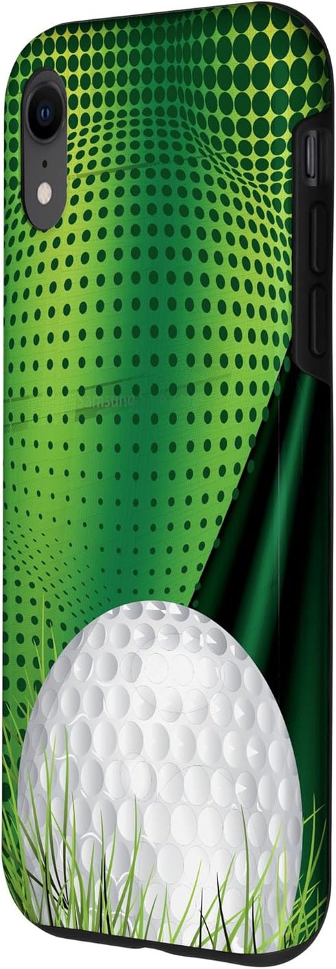 iPhone XR Golf Ball Phone Case Gift with Green Abstract Background Case
