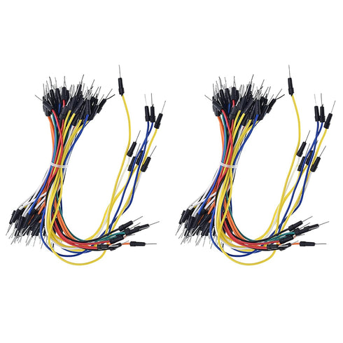 RGBZONE 130pcs Solderless Flexible Breadboard Jumper Wires Male to Male for Arduino and Robotics