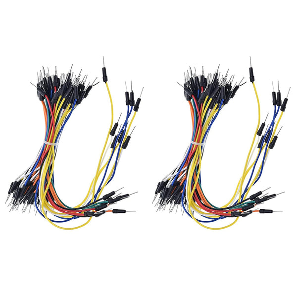 RGBZONE 130pcs Solderless Flexible Breadboard Jumper Wires Male to Male for Arduino and Robotics