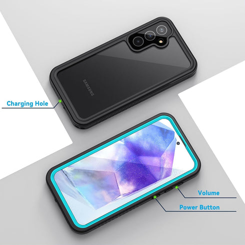 Lanhiem for Samsung Galaxy A55 5G Case - Blue IP68 Waterproof Dustproof Rugged Full Body Shockproof Phone Cover