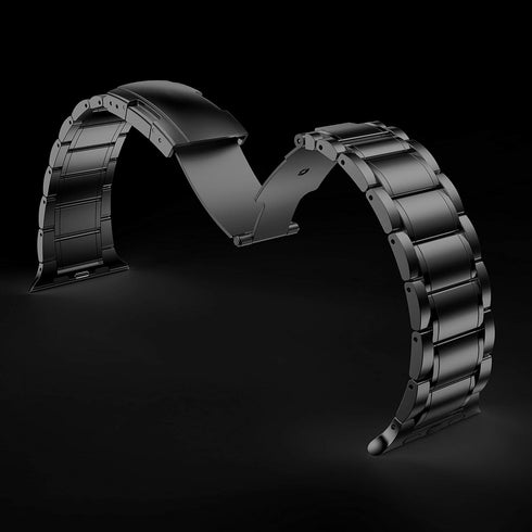 Titanium Band for Apple Watch, Compatible with 49mm, 45mm, 44mm, 42mm, Black Metal Replacement Strap