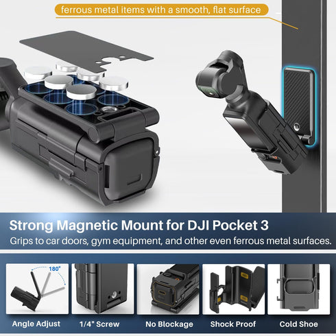 Repmidfer 3, 4 All-in-One Mount Kit for DJI Osmo Pocket Pocket & Phone | Car Windshield Suction & Magnetic Base Combo |
