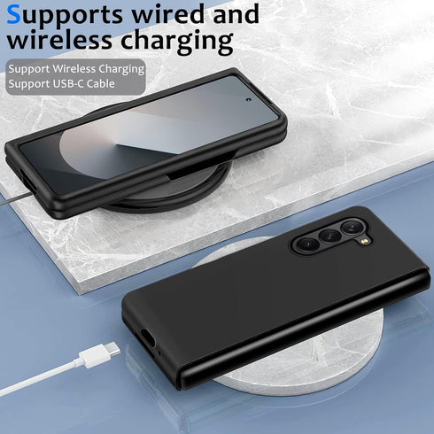 Z Fold 6 Liquid Silicone Case for Samsung Galaxy Z Fold6 5G, Slim Anti-Scratch Protective Cover for 7.6-inch, Black