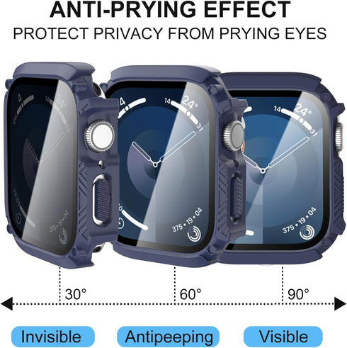 Waterproof Case 44mm for Apple Watch Series 6/5/4/SE with Tempered Glass Screen Protector, Hard PC Bumper Cover for