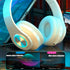 Over Ear Kids Bluetooth Headphones, Colorful LED Lights, Wired & Wireless Lightweight HiFi Stereo Headset (White)