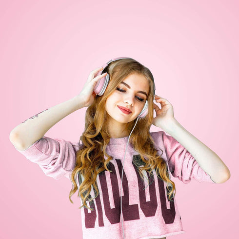 LORELEI X6 Over-Ear Headphones with Microphone, Lightweight Foldable Stereo Bass Headphones for Smartphone Tablet MP3/4