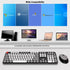 Wireless Keyboard Mouse Combo, 104 Keys Cute Wireless Keyboard with Number Pad for Windows, Grey