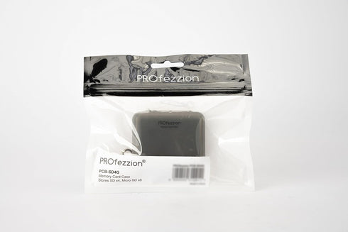 PROfezzion Water-Resistant SD Card Holder Case, Grey Portable 12 Slots for 8 Micro SD & 4 SD/SDXC Cards