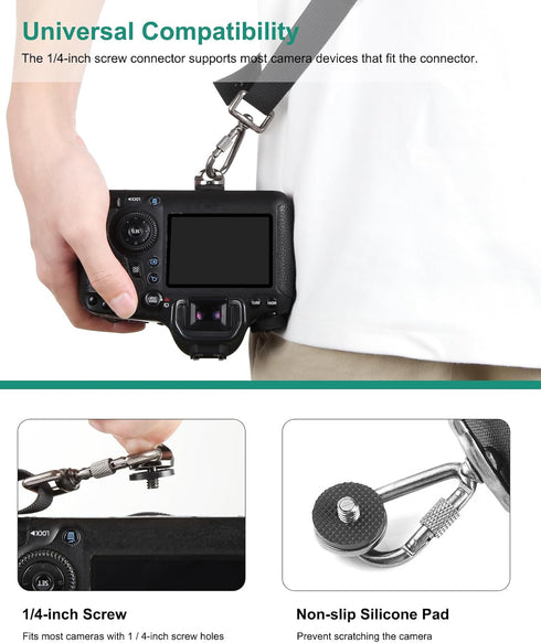 PULUZ Quick Release Anti-Slip Camera Sling Strap, Shoulder Crossbody Nylon with Zipper Pocket for Photographers