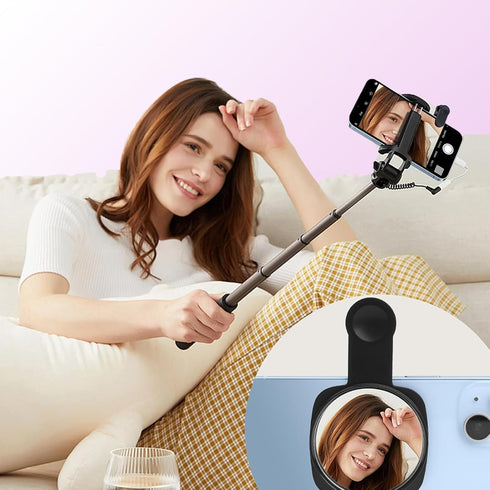 Rookii 15/14/13/12 Selfie Mirror Compact Phone Rear Camera Mirror Universal Phone Clip for iPhone Android Samsung