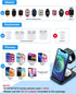 Foldable Wireless Charger 3 in 1 Charging Station for Multiple Devices, Compatible with iPhone 16 15 14 13 12 11