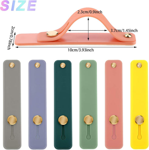 Weewooday 6 Pieces Phone Grip Holder, Telescopic Finger Strap Stand for Most Smartphones in Vibrant Colors