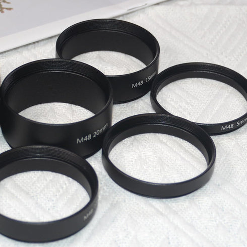 8PCS M48x0.75 Set,M48 3mm 5mm 7mm 10mm 12mm 15mm 20mm 30mm Telescope Extension Tube Extension Tube Kit Length Extending