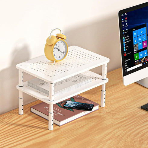 Riser,3 370X235MM 2 Packs,White Bracwiser Monitor Stand Level Height Adjustable Desktop monitor stand for Computer