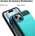 Vofolen Case for iPhone 15 with Card Holder, Dual Layer Shockproof Wallet Phone Case with Hidden Card Slot, Slim Hard