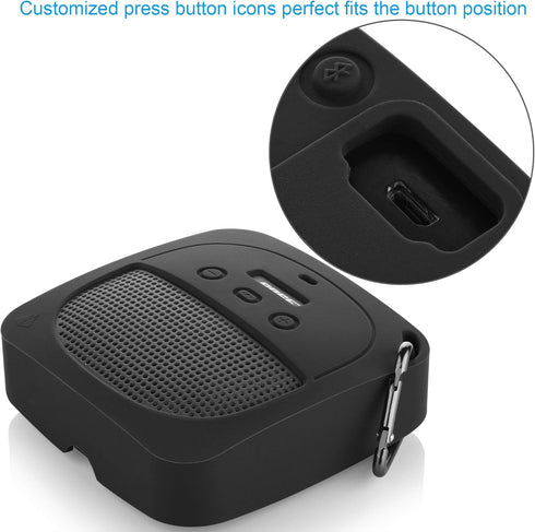 TXEsign Silicone Case Sleeve for Bose SoundLink Micro Waterproof Bluetooth Speaker, Shockproof Travel Carry Case (Dark