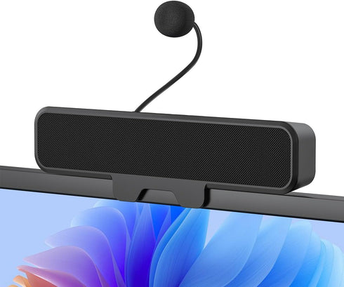 INGA Computer Speakers with Detachable Mic, Plug and Play Desktop Speakers, One-Touch Mute