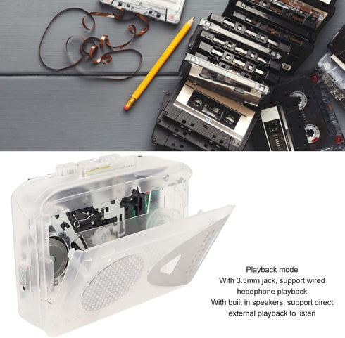 Portable Cassette Tape Player with FM AM Radio and Speaker, Stereo Cassette MP3 Tape Player, Battery and USB Power,