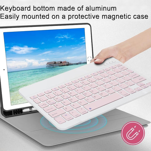 Bluetooth Keyboard and Mouse Combo - Ultra-Slim Portable Rechargeable Wireless Set for iPad/Mac OS, Android, Windows